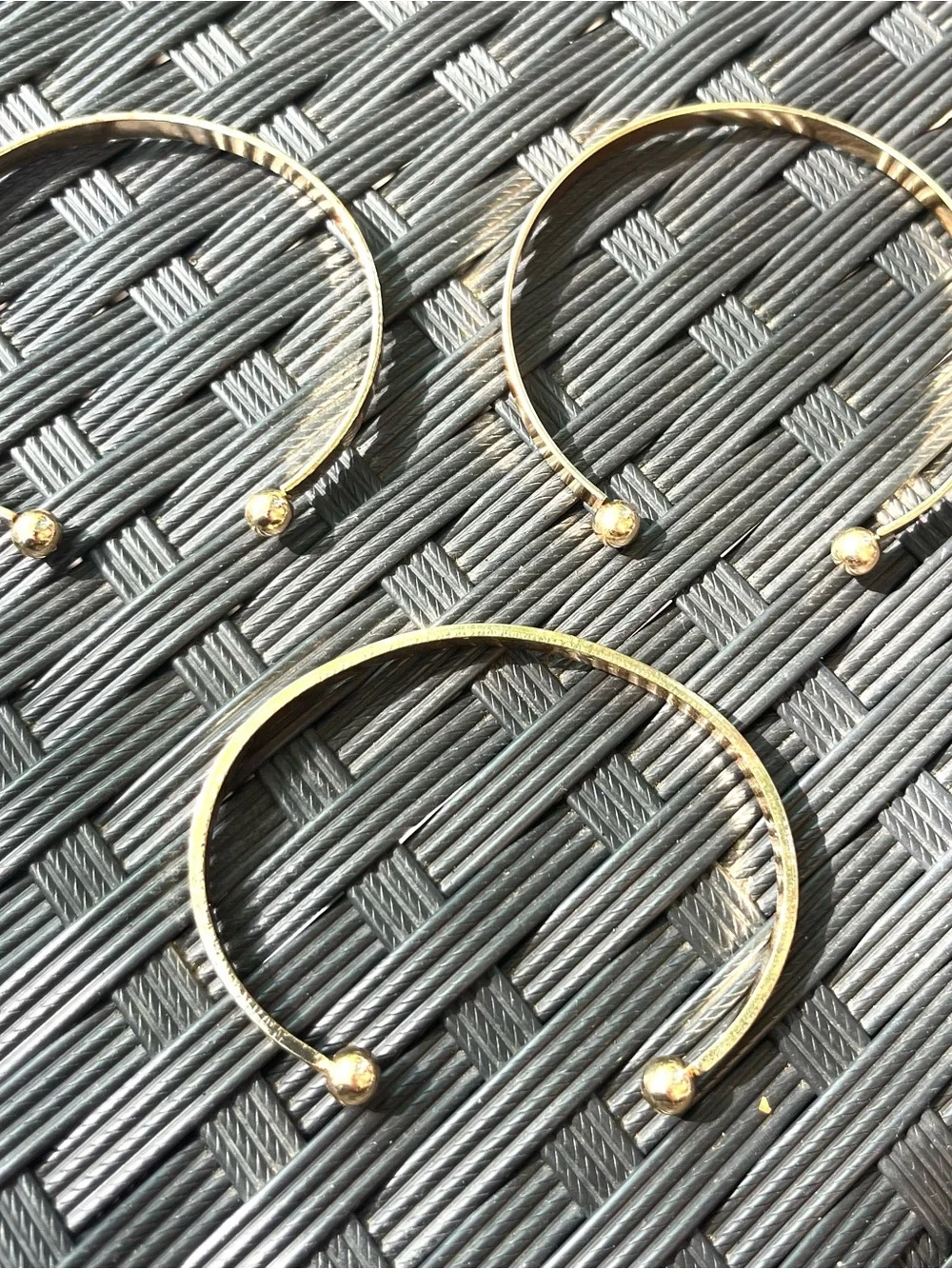 3 Gold-Tone Stackable Bangle Bracelet Set - Picture 6 of 7